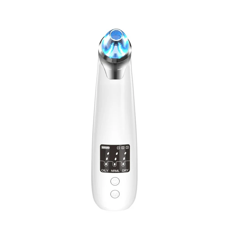 

beauty instrument 3 buttons electronic vacuum blackhead remover vacuum hot and cold, White