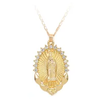 

Catholic Virgin Mary Pendant Necklace Retro Accessories Ladies'Party Gifts Exquisite Christian CZ Necklace