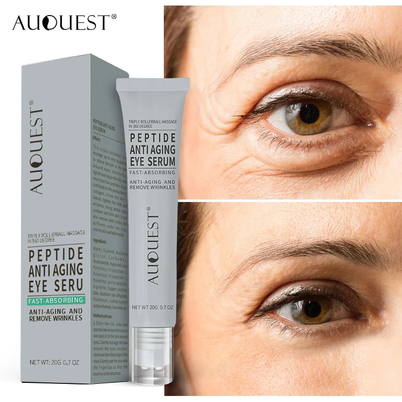 

Quick Effect remove eye bags prevent wrinkle Anti-Puffiness anti aging eye serum with triple balls, Clear