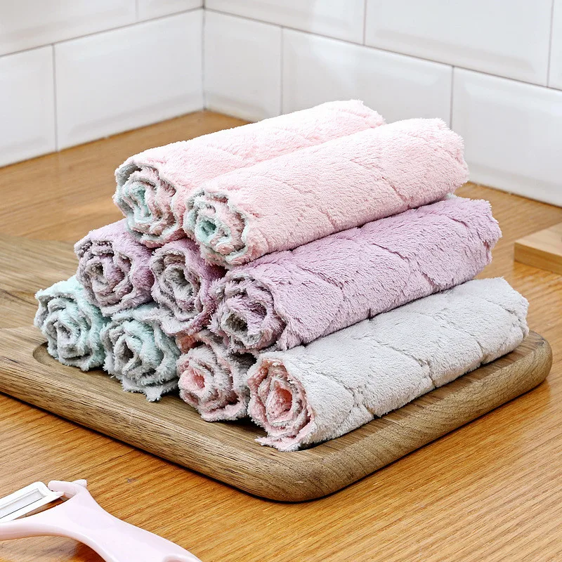 

Microfiber Absorbent Kitchen Dish Cloth Towel,Non-stick Oil Washing Cloth Rag,Household Tableware Cleaning Wiping Tools J0400-1, Customized