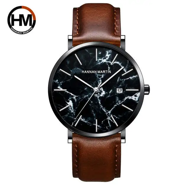 

2021 Hannah Martin 1512 Luxury Brand Marbling Dial Quartz Watch Watches Men Wrist Private Label