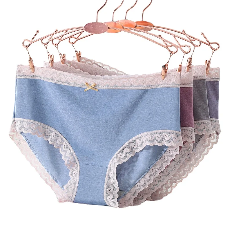 

New Seamless Women's Panties Ice Silk Sexy Lace Underwear Bow Nylon Ladies Mid-Rise Briefs Breathable Female Lingerie Wholesale