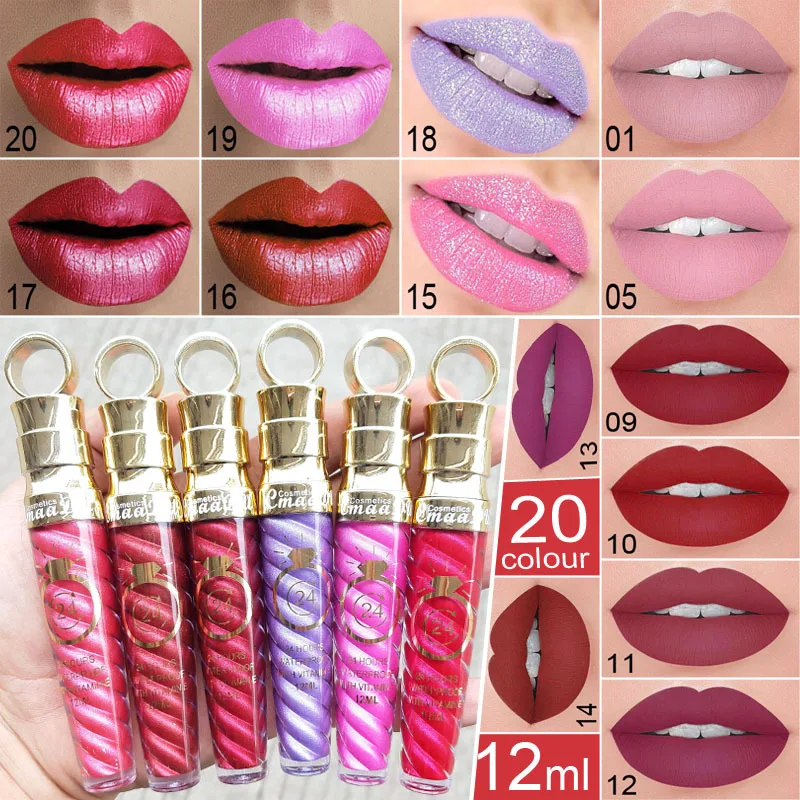 

lip gloss tubes 2021 lips gloss packing tube lipstick set matte 3ml lip gloss tubes mate lipstick, Multiple color