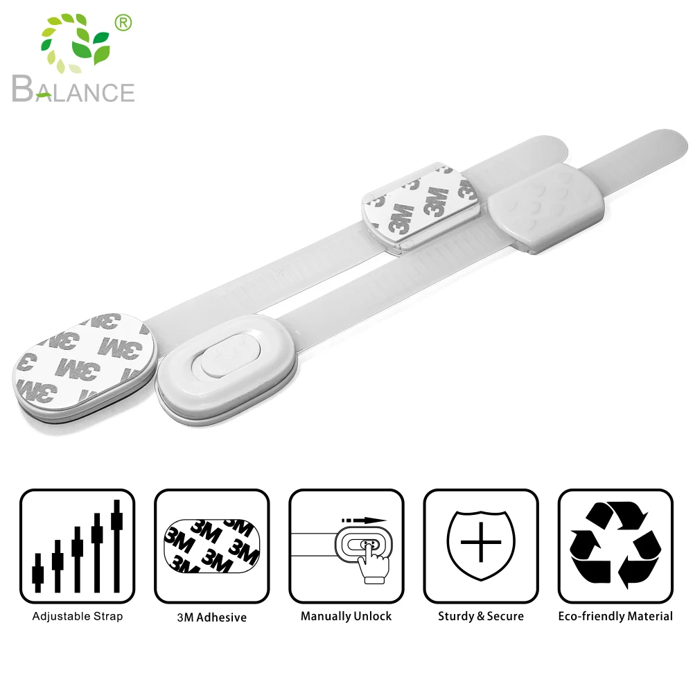 Adjustable Child Safety Proofing Strap Locks Multipurpose Adhesive Drawer Door
