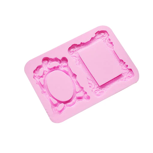 

Food-grade material photo frame silicone mold concrete frame mold photo frame resin mold, Pink