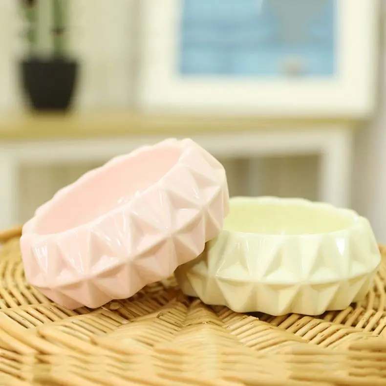 

Creative Flower Shape Round Ceramic Pet Bowl Dog Pot Pet Drinking Bowl, Solid color
