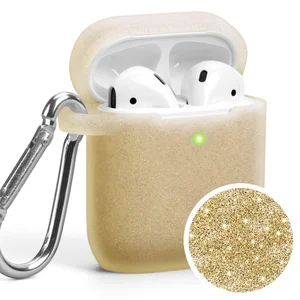 For Airpods Case - 3Tops of  Airpods Silicone Glitter Cute Case Cover for Apple Airpods 2&1, 2019 Newest 360 Protective Air Pods