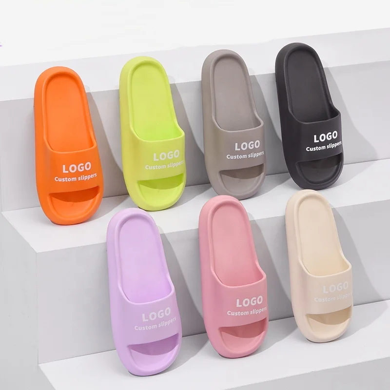 Custom Logo Anti-Slippery Solid Orange for Pink Eva Slides Shoe for Slippers Colorful Footwear for Women and Men Winter Season