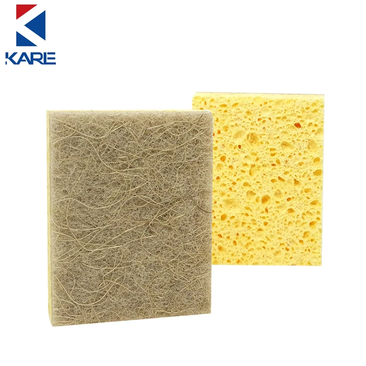 

Wholesale Biodegradable Natural Cleaning Dishes Sponges High Absorbent Kitchen Sisal Cellulose Scouring Sponges Scrubber