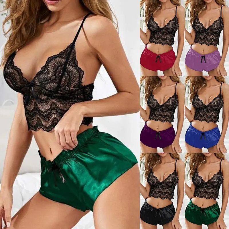 

Women Ladies Sexy Lingerie Underwear Nightwear Lace Bra Panties Set, 6 colors