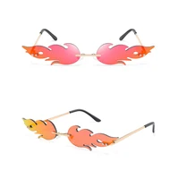 

Unique Fashionable Personalized Cool Rimless Metal PC Mirrors Fire Flame Sunglasses