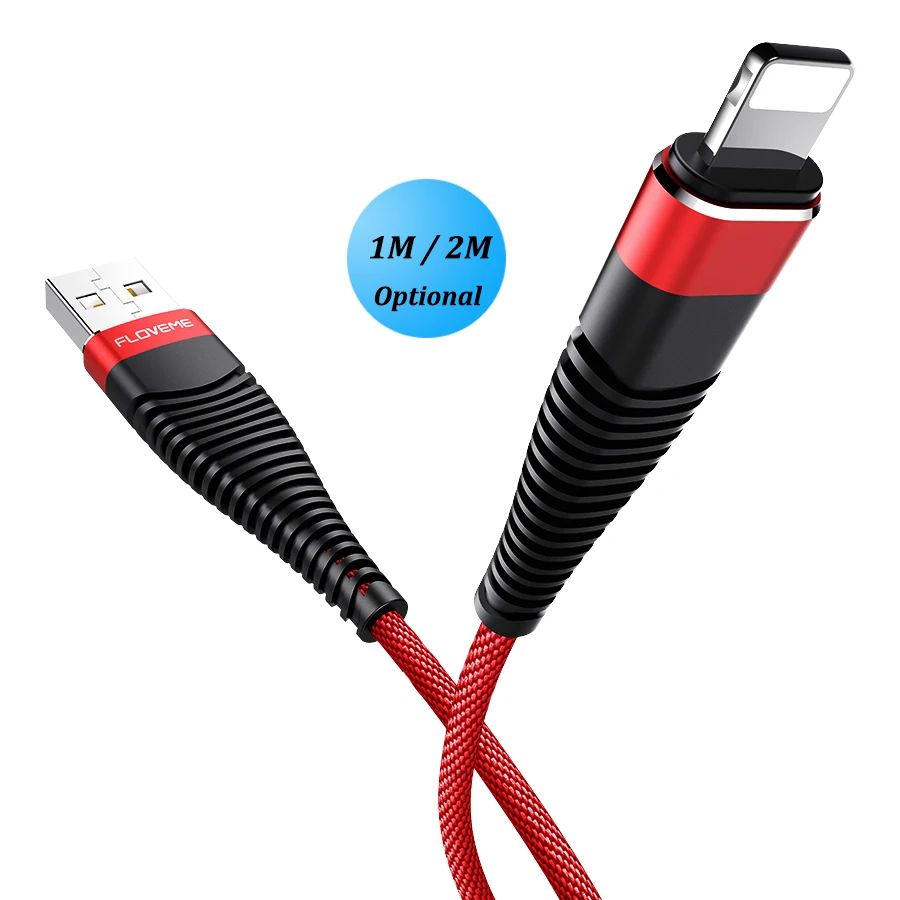 

Free Shipping 1 Sample OK FLOVEME Wholesale Premium Quality 2M Cell Phone Charger Usb Cable For iPhone Charging Data Cable