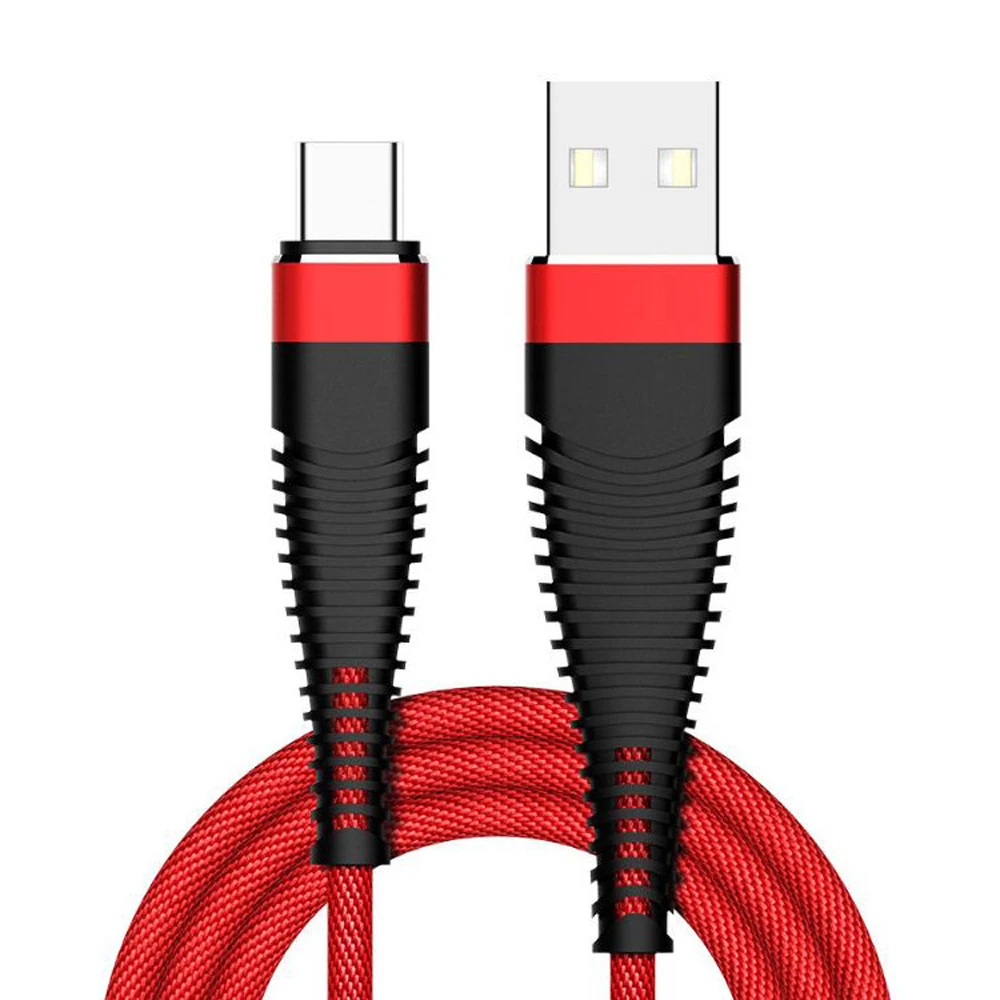 

SIPU Fast charging data line Braid Micro USB C Charger Cable For mobile phone, Black,red