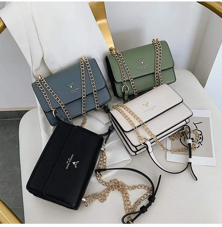 

Luxury Handbags Women Crossbody Shoulder Bag Classic Chain Solid Color Sling Bag Women Korean Style Fashion Messenger Bag, Multi printed