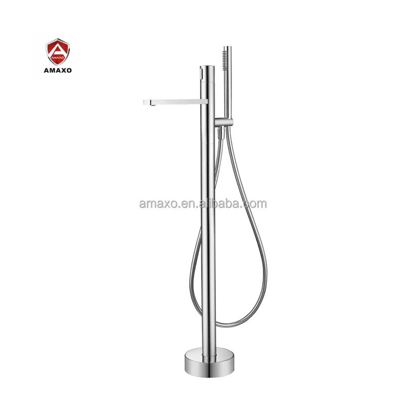 

Chrome Freestanding Floor Mounted Clawfoot Bath Tub Cae Faucet Taps Contemporary Free Standing Bathtub Faucet Brass