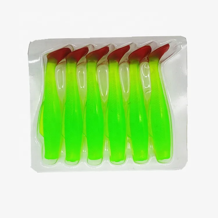 

Fishing Lure  T Tail TPR Material Many Colors TPR soft worm Bait Paddle Tail Lure enviroment friendly