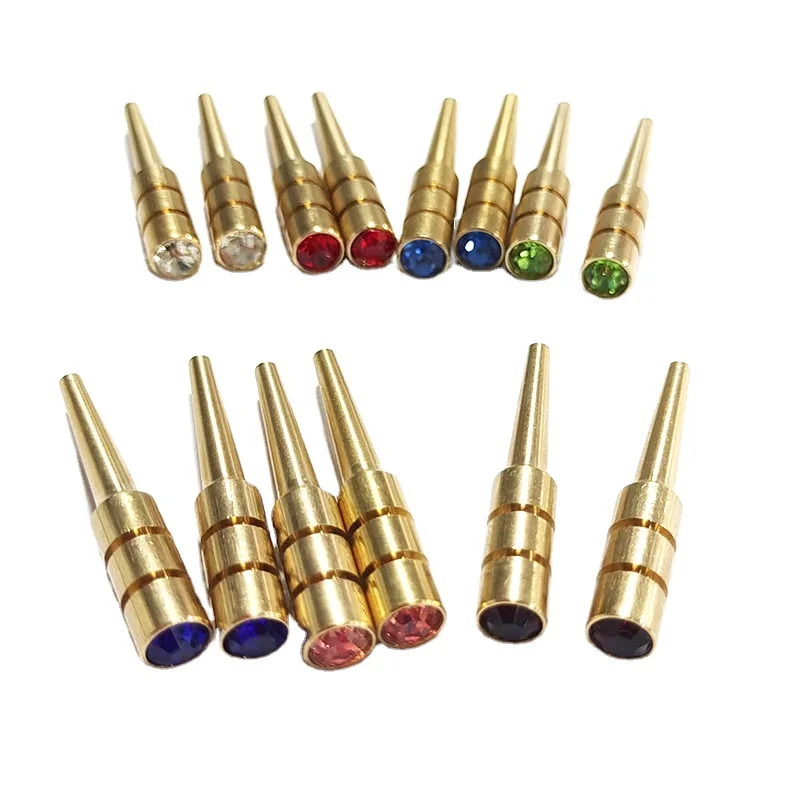 

1/8'' Hole Birthday Party Board Game New Brass Cribbage Pegs Transparent Metal Diamond Cribbage Pegs with 7 colors Crystals, Black red green blue white pink