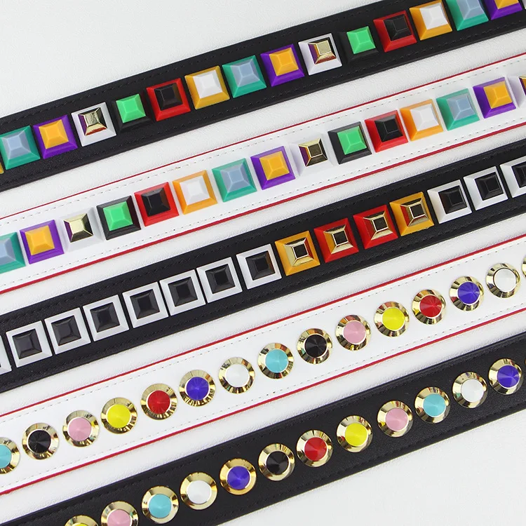 

ZONESIN Colorful Square Rivets Studs Nails PU Leather Crossbody Bag Strap, 18 colors in stock
