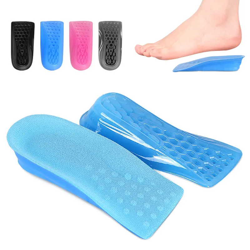 

JOGHN Increase 4/3 Cushioning Gel Heel Cup Flat Foot Feet Corrector Silicone Unisexe Anti-slippery Insoles