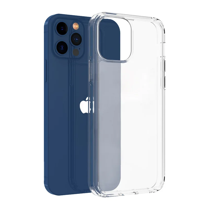 

Hot sale TPU mobile phone clear case non-slip soft rubber protective cover suitable for Iphone 11 12 phone case, Transparent