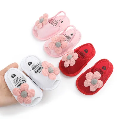 

F10994A Summer princess baby sandals baby prewalker shoes, White /pink /red