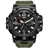 

Smael 1545 factory direct lowest price 5atm waterproof army green camouflage sports digital smael brand watch