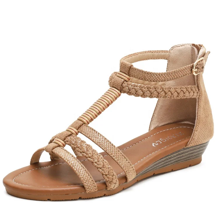 

Matchless bohemia style Beautiful summer Beach shoes Women heel Sandals