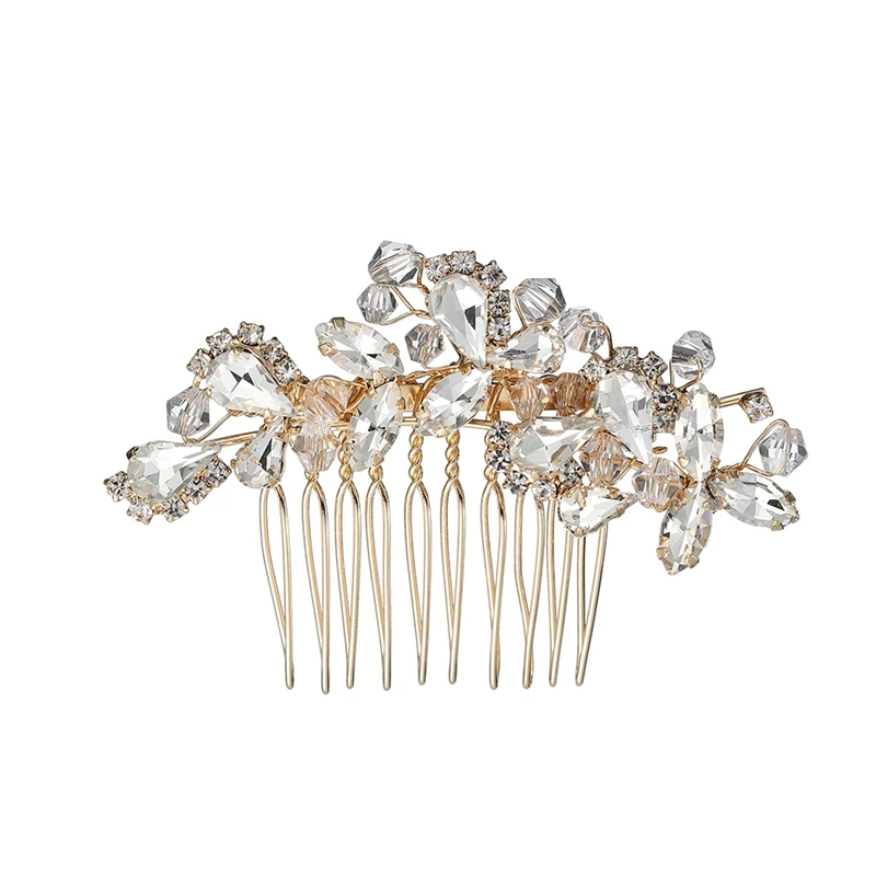 

Rose Gold Crystal Jewelry Hair Comb Gorgeous Bride Bridesmaid Wedding Banquet Party Ladies Hair accessories, Silver/gold rose/gold