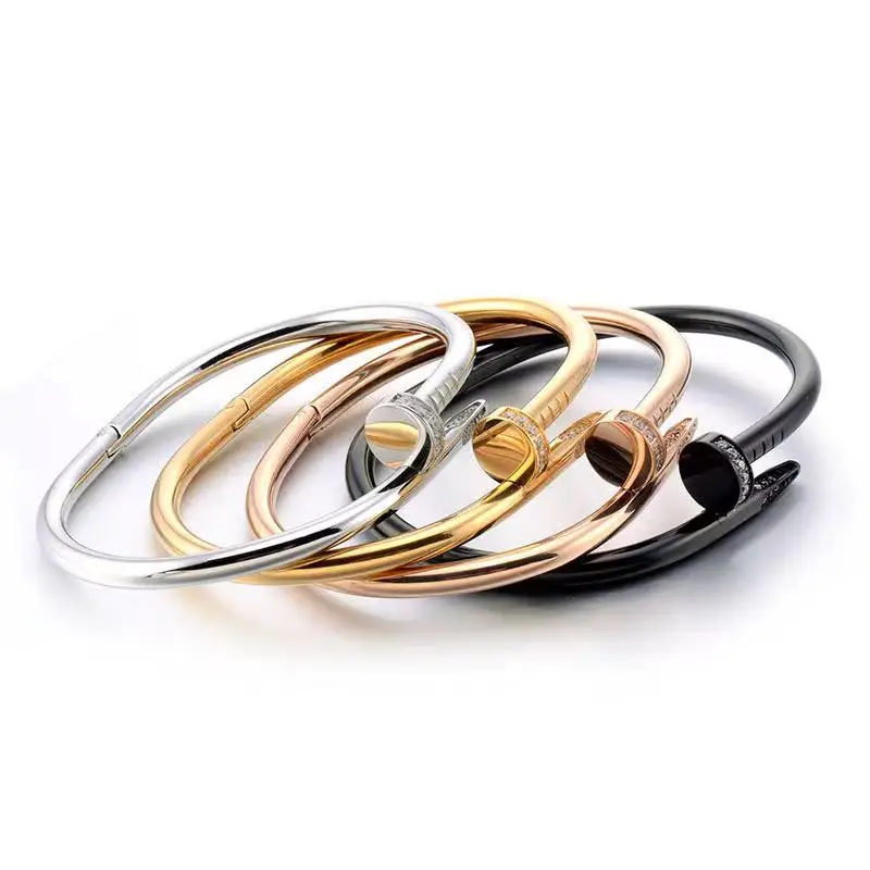 

Factory Outlet Cheap Zircon Jewelry Stainless Steel Nail Bracelet