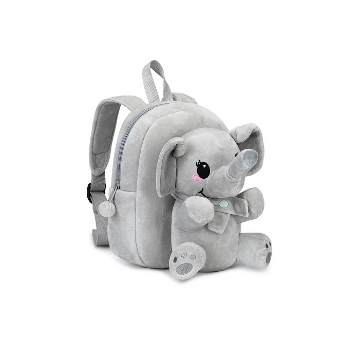 

Fashion Cartoon School Bag Wholesale Cute Soft Plush Elephant Kids Backpack