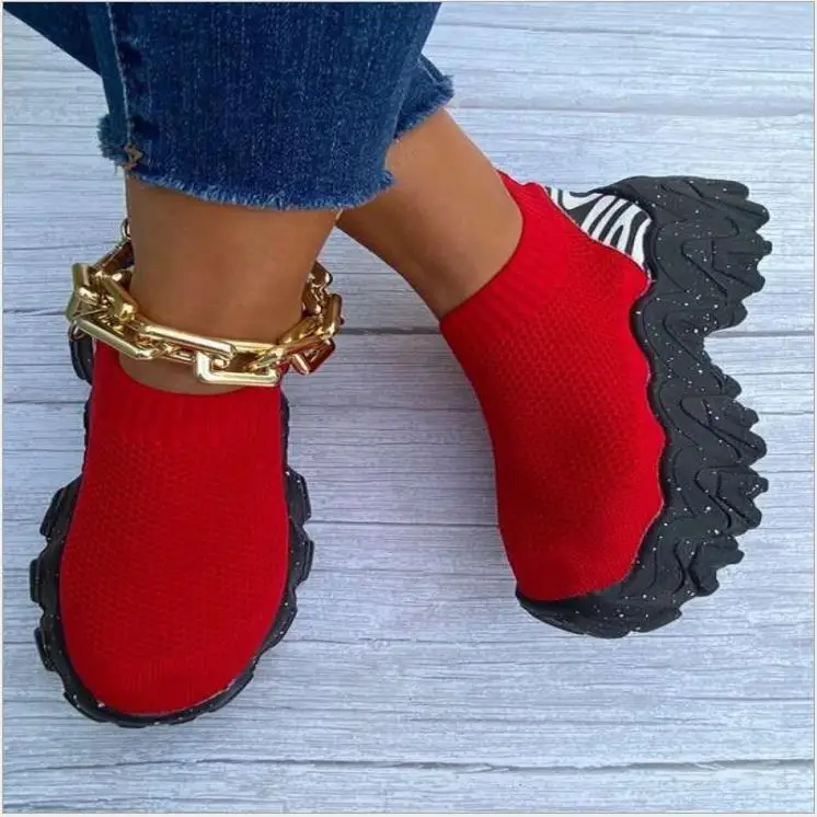 

High Quality Flats Thick Sole Leisure One-step Outdoor Platform Women Shoes, Customized color