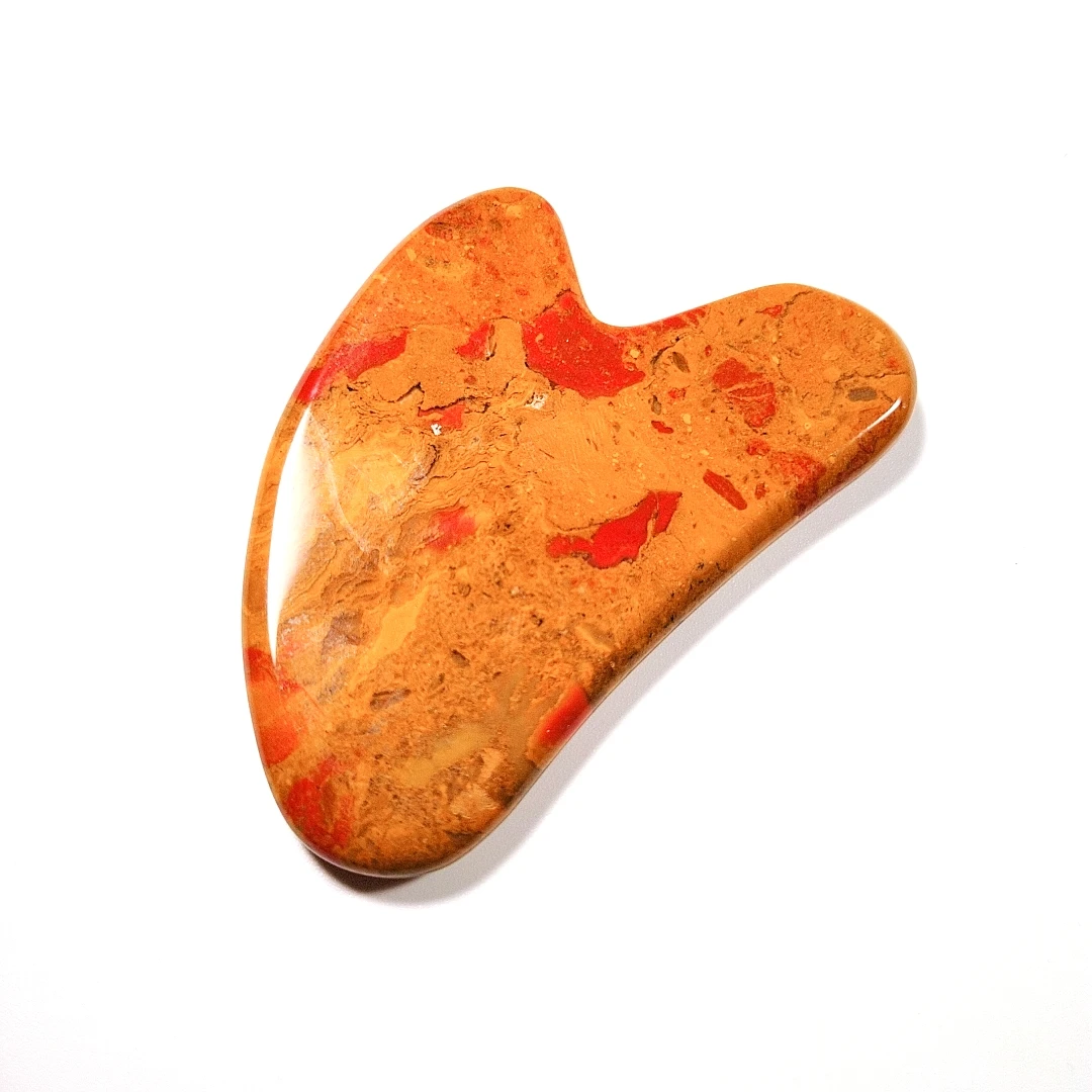 

Wholesale mookaite jasper heart shaped gua sha board custom massage tools