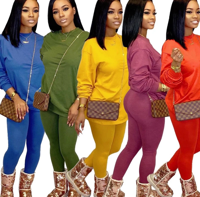 

New Autumn Winter Women's Set Tracksuit O Neck Full Sleeve Top Pants Suit Two Piece Set Casual Fashion Outfits Sportswear, Picture