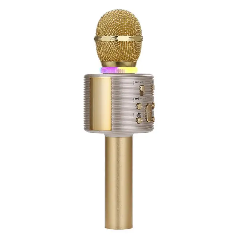 

v6 professional speaker wireless microphone karaoke, Gold rose gold blue sliver