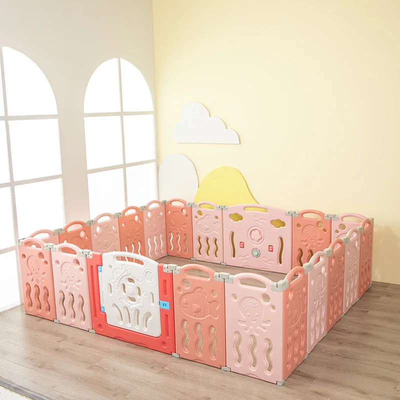

Hot Selling Safety Baby Fence Modern Pink Playpen for Children baby playpens