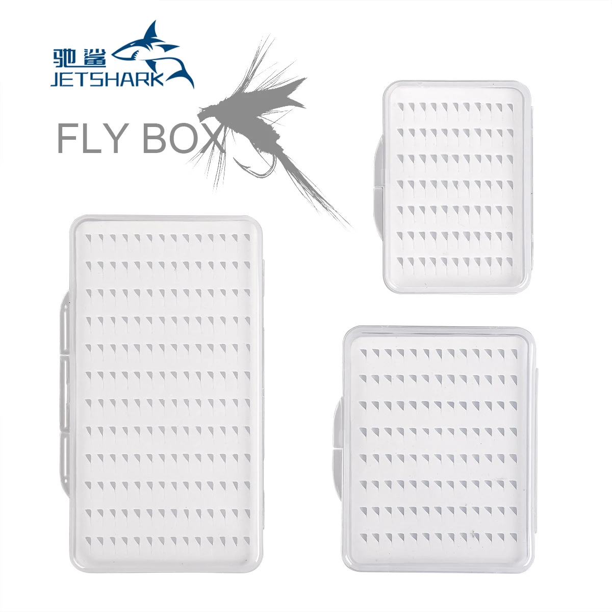 

JETSHARK Fly Hook Box Fly Fishing Hook Box With Foam Waterproof Durable Fishing Gear Transparent S M L Size Pesca