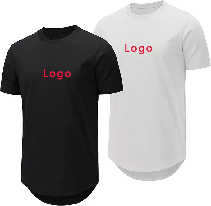 Customized T-shirts for Sublimation White t Shirts in Bulk 100% Polyester t Shirts Hipster Hip Hop Longline Crewneck T-Shirt