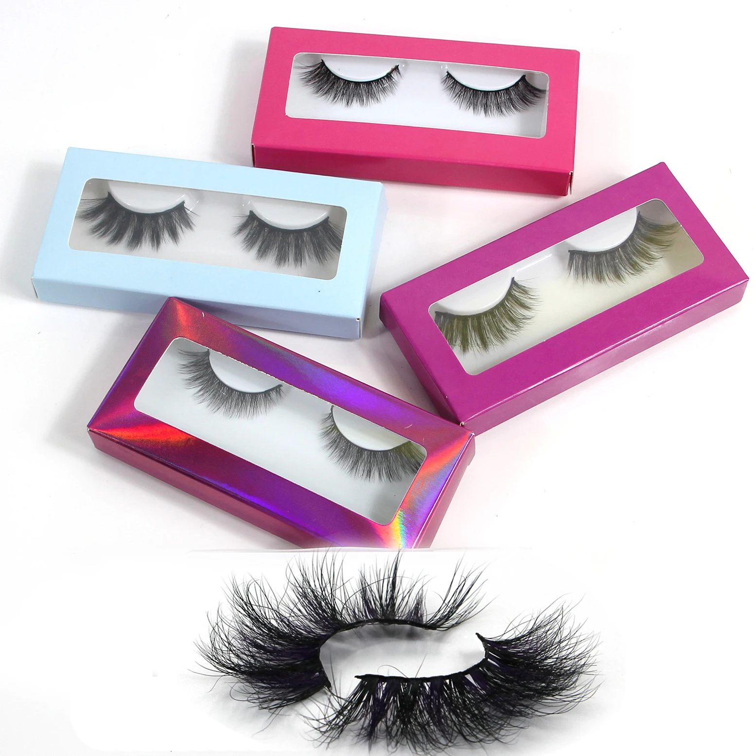 

100% Real Handmade Mink Lashes 25 mm Lashes3d Wholesale Vendor 25mm Case, Black