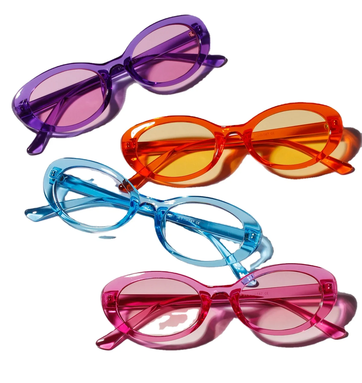 

Transparent Sunglasses Round Men Designer Small Eyeglasses Woman Small Modern Retro Candy White Frame Glasses