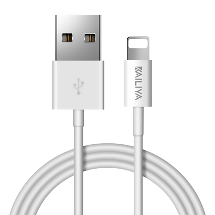 Kailiya 2A USB cable for iPhone pure copper 1.2m black white USB data cable