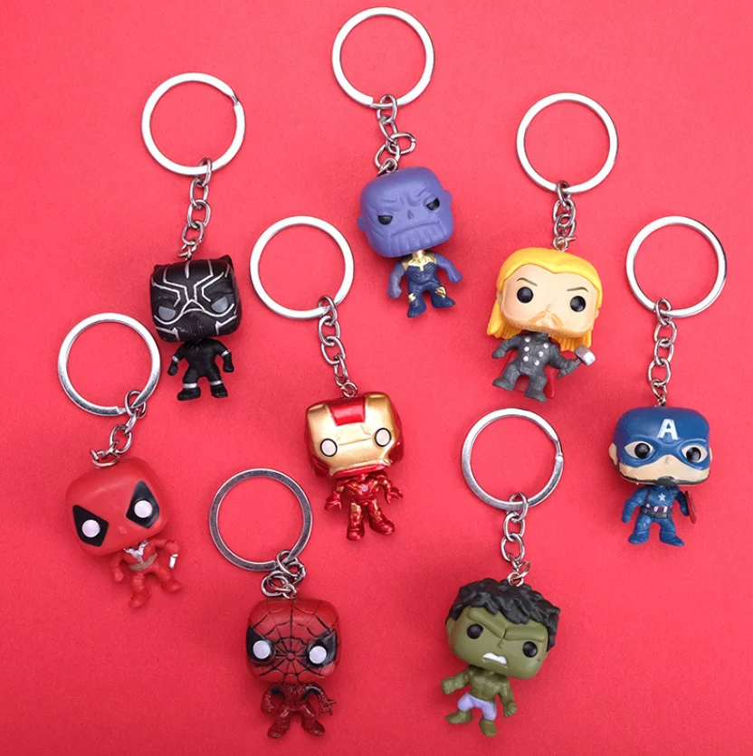 

Superhero super heroes Spriderman thor hulk Doll Keychain captain Pendant america thanos Key Ring Decor, Colorful