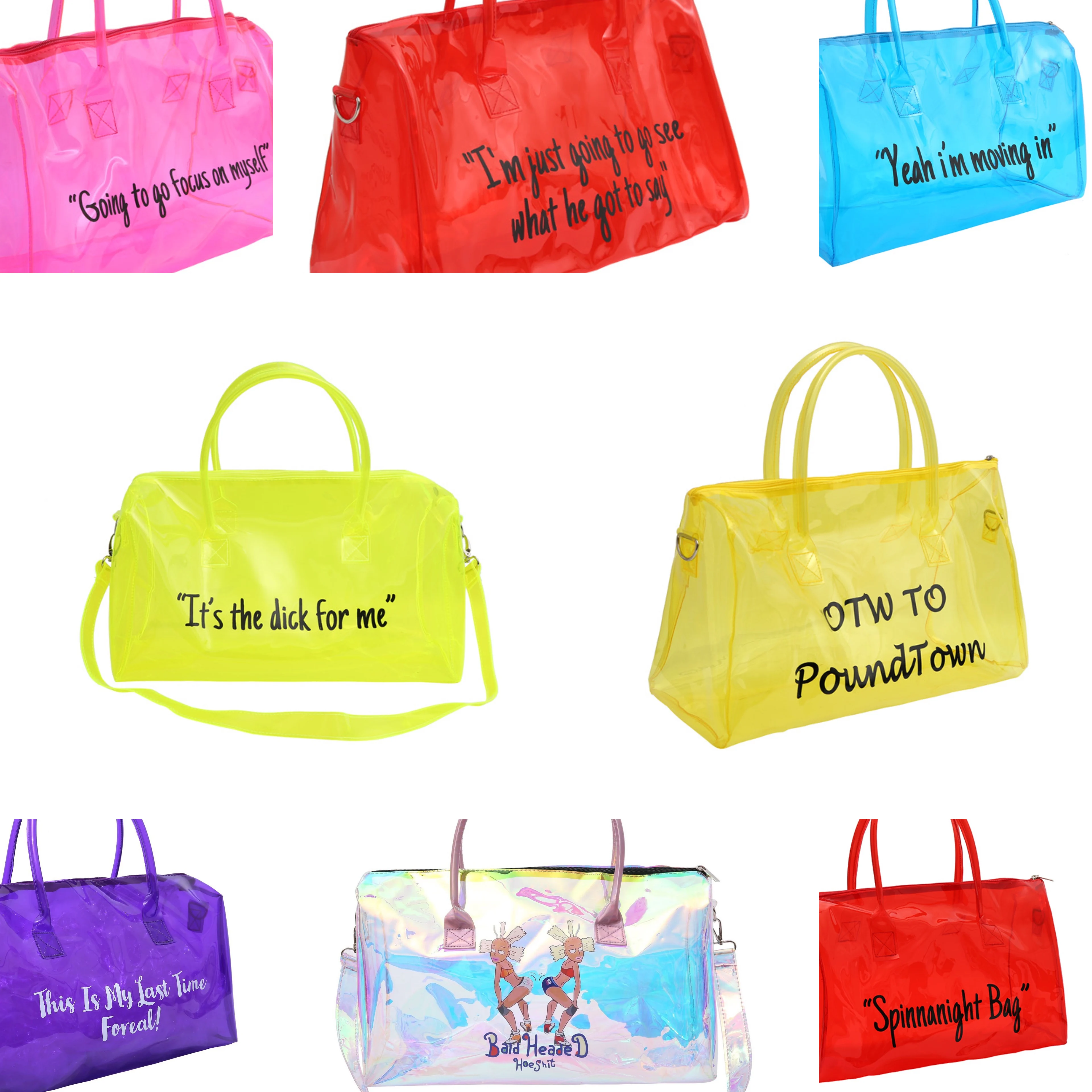 

Duffle Bag Sports Large Tote Pvc Bags Waterproof Clear Colorful Transparent