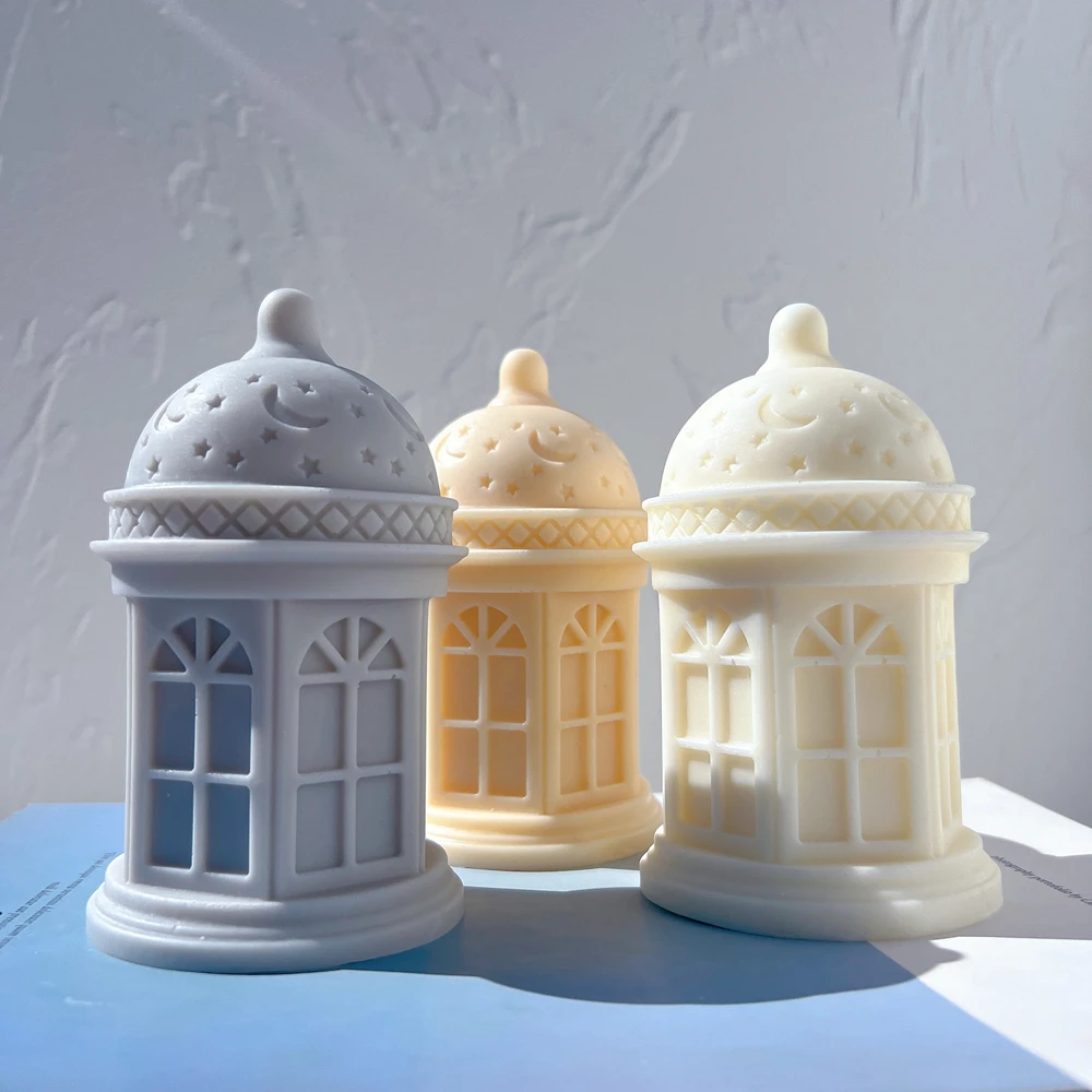 Islamic Ramadan Lantern Silicone Candle Mold Muslim Lantern Silicone Mold for Eid Mubarak Ramadan Lamp Decor