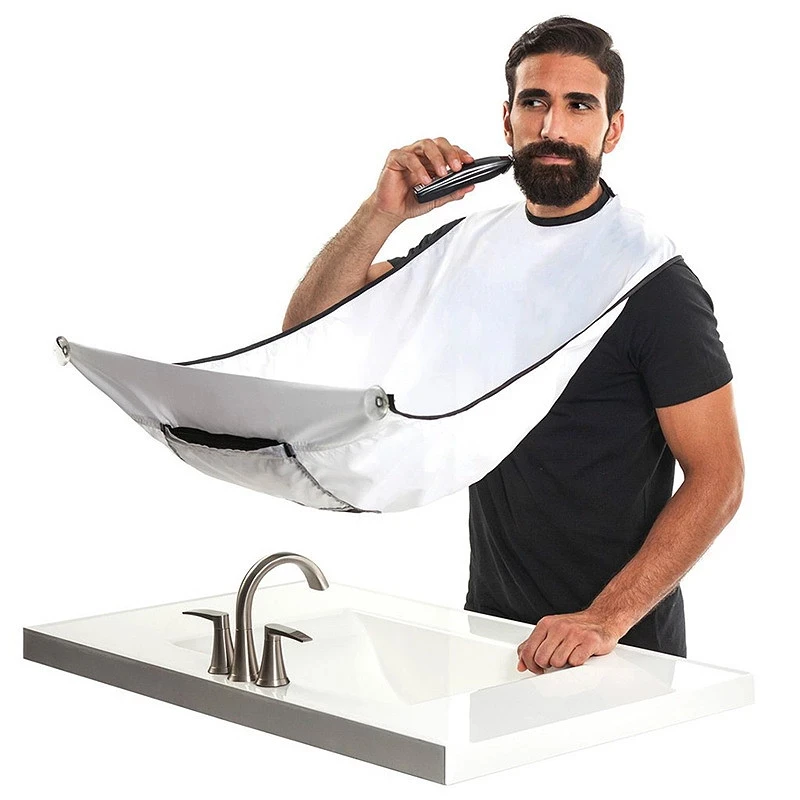 

New Salon Accessories Beard Apron Cape Beard Trimming Bib for Man Shaving Hair Clippings Non-Stick Hair with 2 Suction Cups