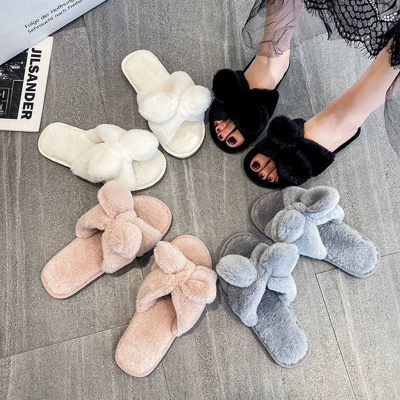 

Lovely Soft Sole Winter Warm Slippers Casual Shoes For Woman Furry House Shoes Indoor Slippers