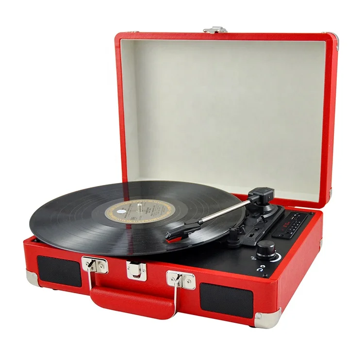 

Fully Automatic Wireless Vinyl Record Player ,Turntable Bluetooth and Portable Handle Blue Tooth Gramophone Outdoor Speaker