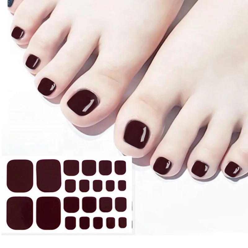 

Foot Nail Sticker Colour Toe Nails Full Cover Tips Colour Tips Fashion nail stickers look good trend