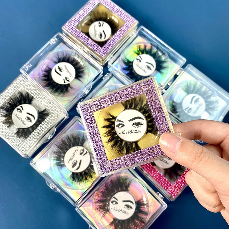 

25mm mink eyelash bulk lasheswholesale vendor natural 100% Mink lashes custom logo lashese with case