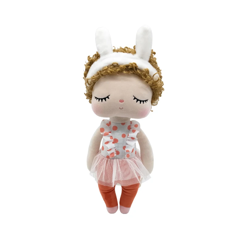 

Fashionable Custom Metoo Plush Toy Curly Hair Doll Angela in Skirt With CE Certificate
