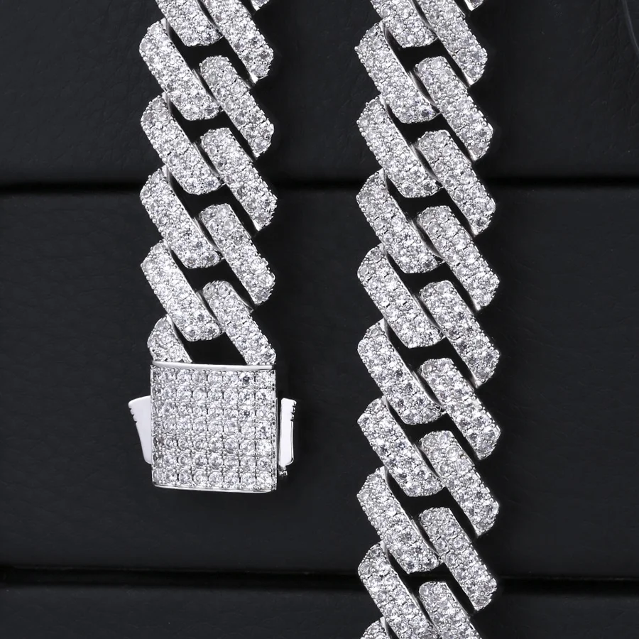 

KRKC cubana hip hop jewelry 20inch 15mm AAAAA cz zircon diamond iced out cuban link chain necklace